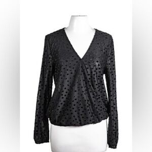 INC International Concepts Black Polka Dot Blouse